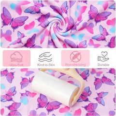 Basumee towels laid flat with ruler showing 23.9 by 9.4 inch size for kid-friendly fit
