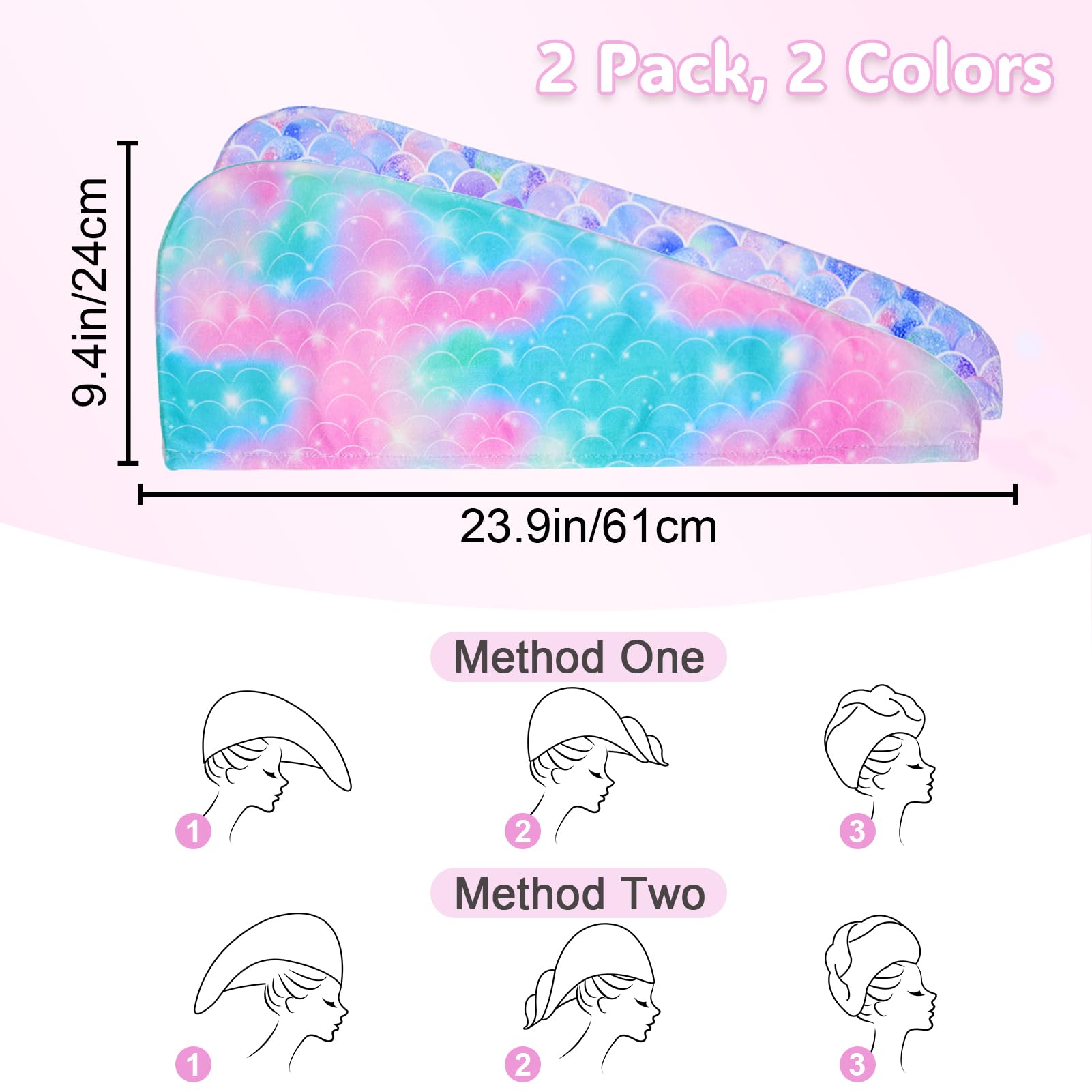 Basumee two towels folded flat highlighting both colors and ready-to-use convenience
