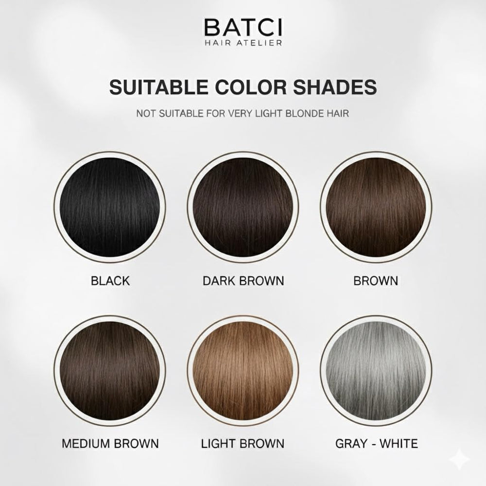 BATCI HAIR ATELIER applied at hairline illustrating natural coverage benefit