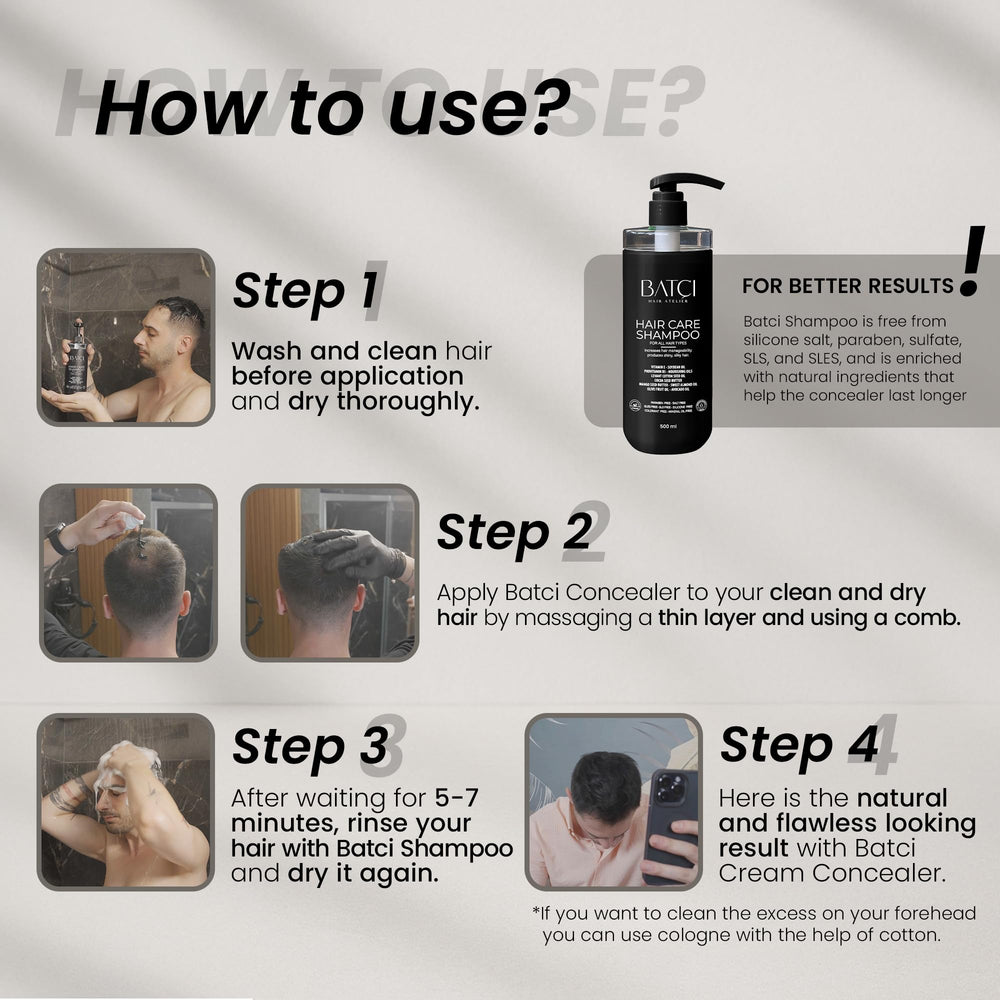 BATCI HAIR ATELIER label close‑up highlighting usage directions and ingredient clarity