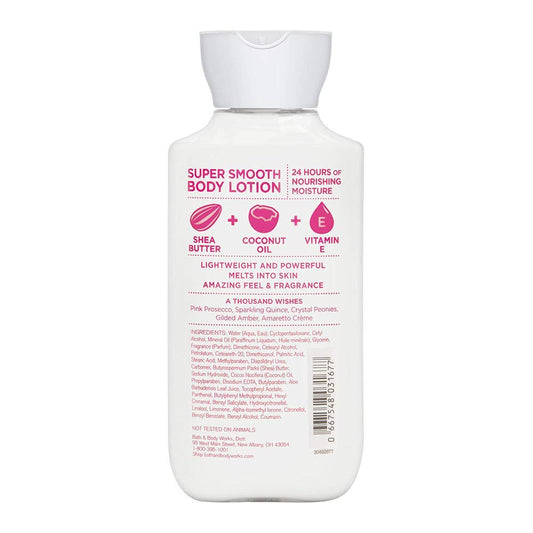 Bath & Body Works lotion texture on hand demonstrating smooth absorption and long-lasting hydration