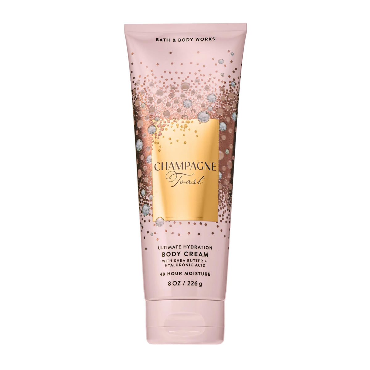 Bath & Body Works front packaging showing Champagne Toast jar and label for giftability