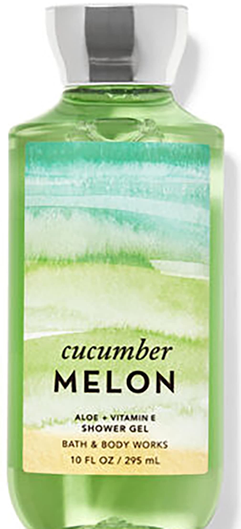 Bath & Body Works front bottle showing cucumber melon scent and fresh long-lasting fragrance