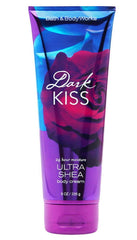 Bath & Body Works Dark Kiss cream texture closeup highlighting shea butter richness and silky absorption
