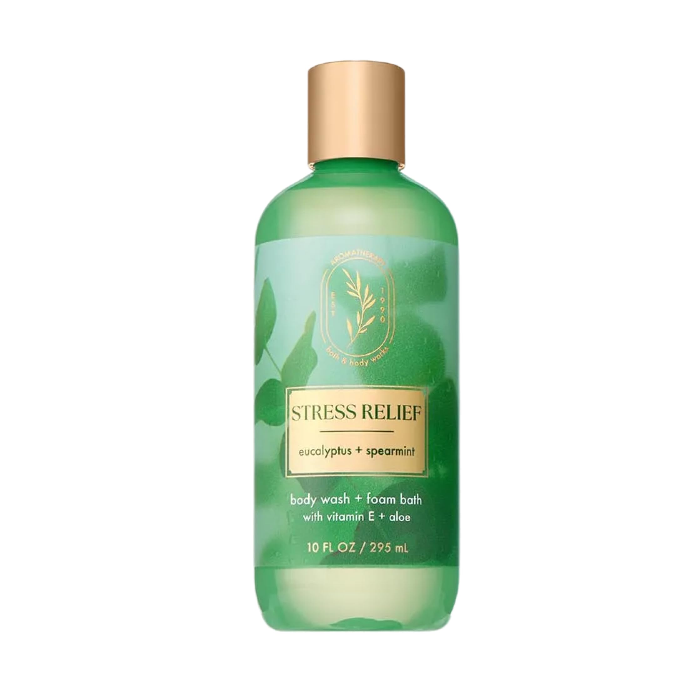 Bath & Body Works front bottle showing eucalyptus spearmint label and soothing benefit