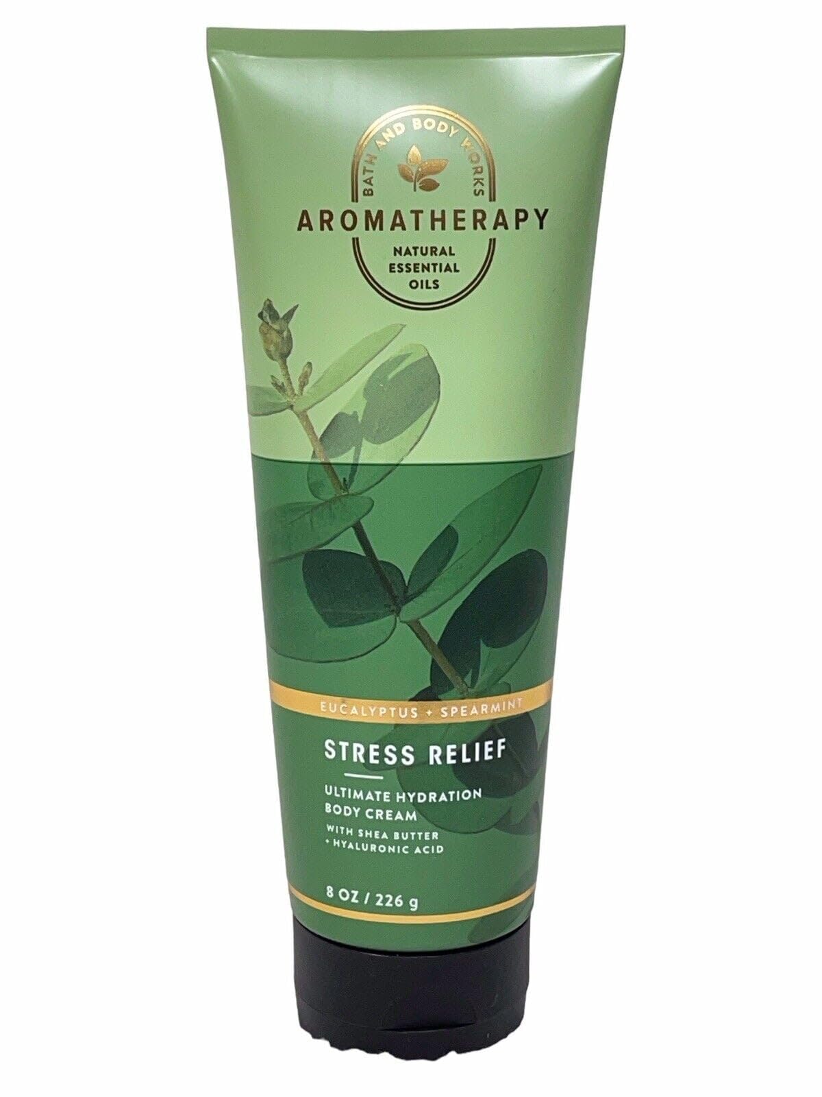 Bath & Body Works eucalyptus and spearmint cream front packaging shows 8oz size and hydrating benefits