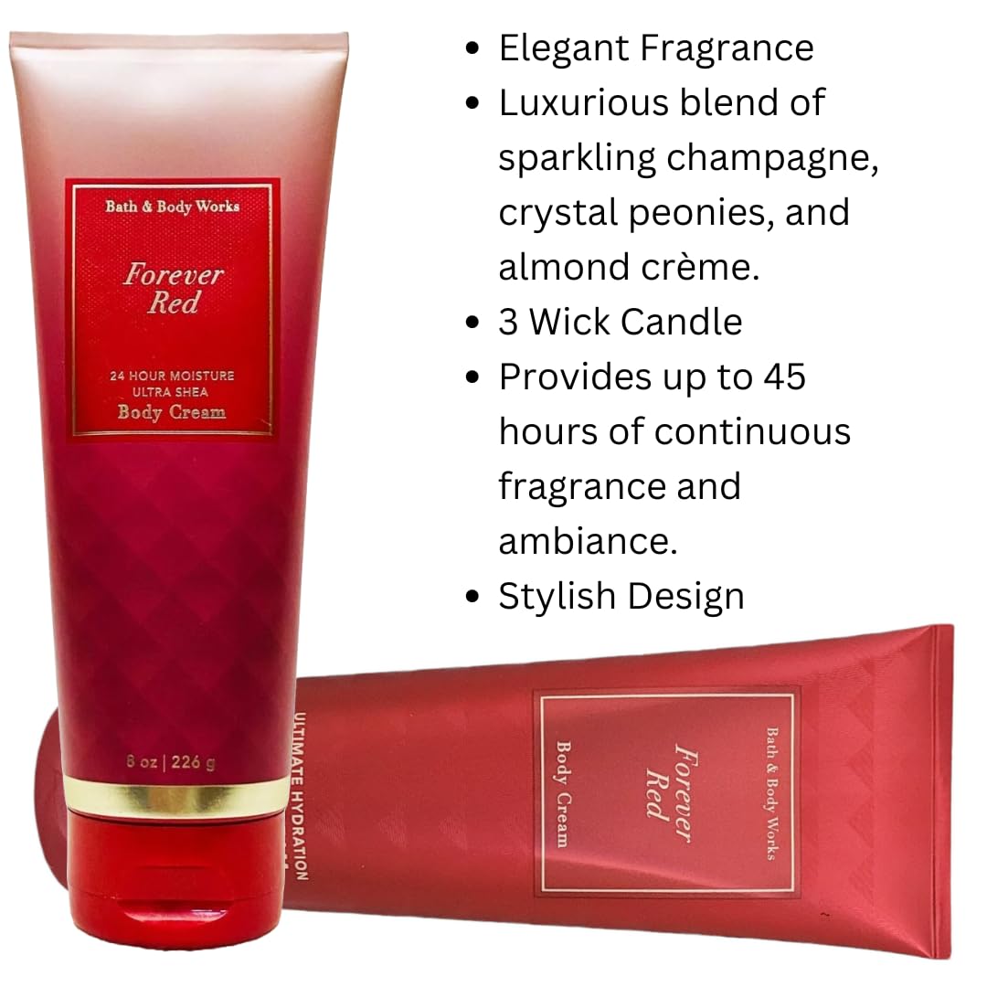 Bath & Body Works FOREVER RED shea cocoa butter and coconut ingredients for nourishment