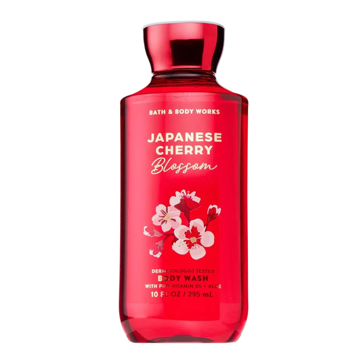 Bath & Body Works front bottle showing floral packaging and easy-grip shape