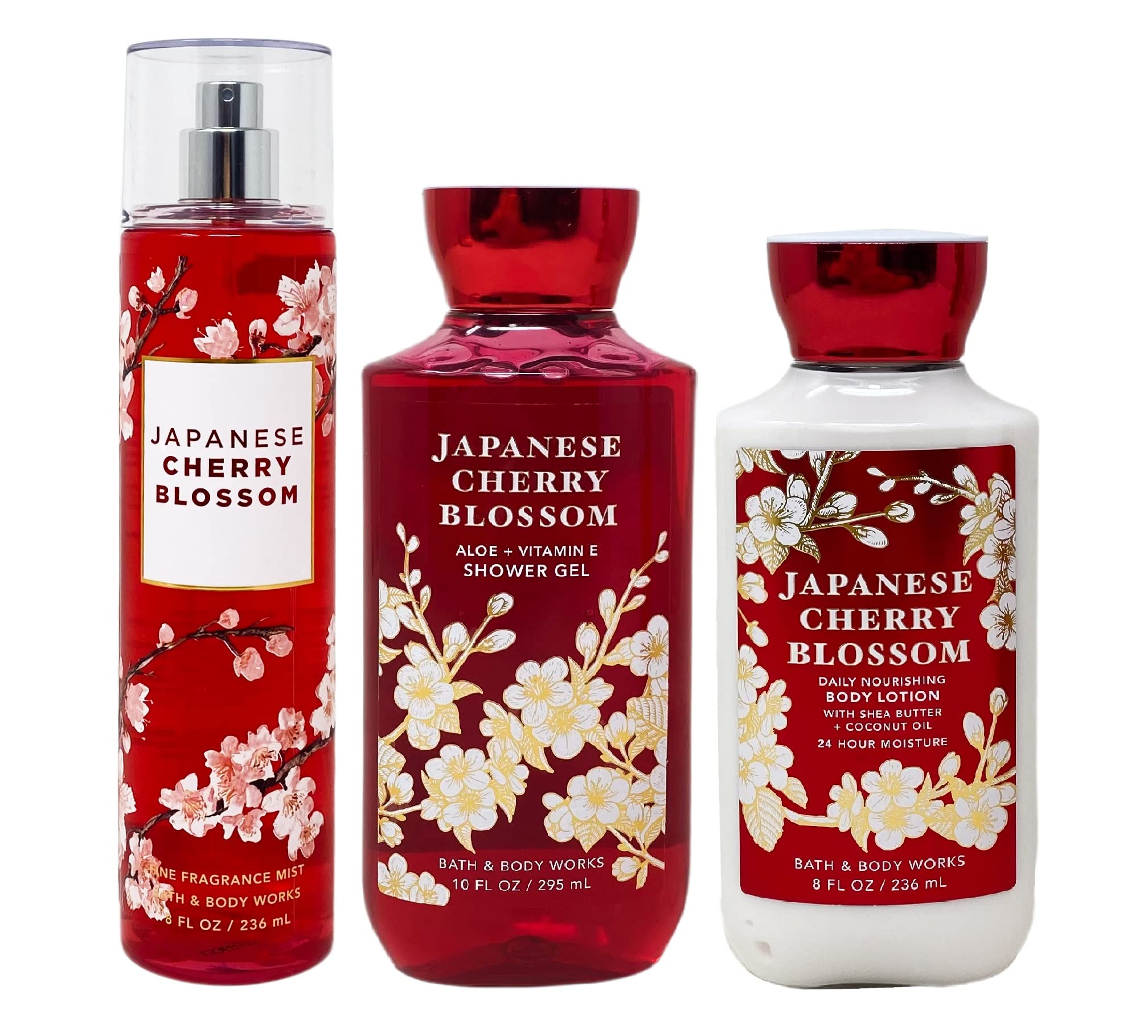 Bath & Body Works trio front packaging showing cohesive bottles and elegant scent