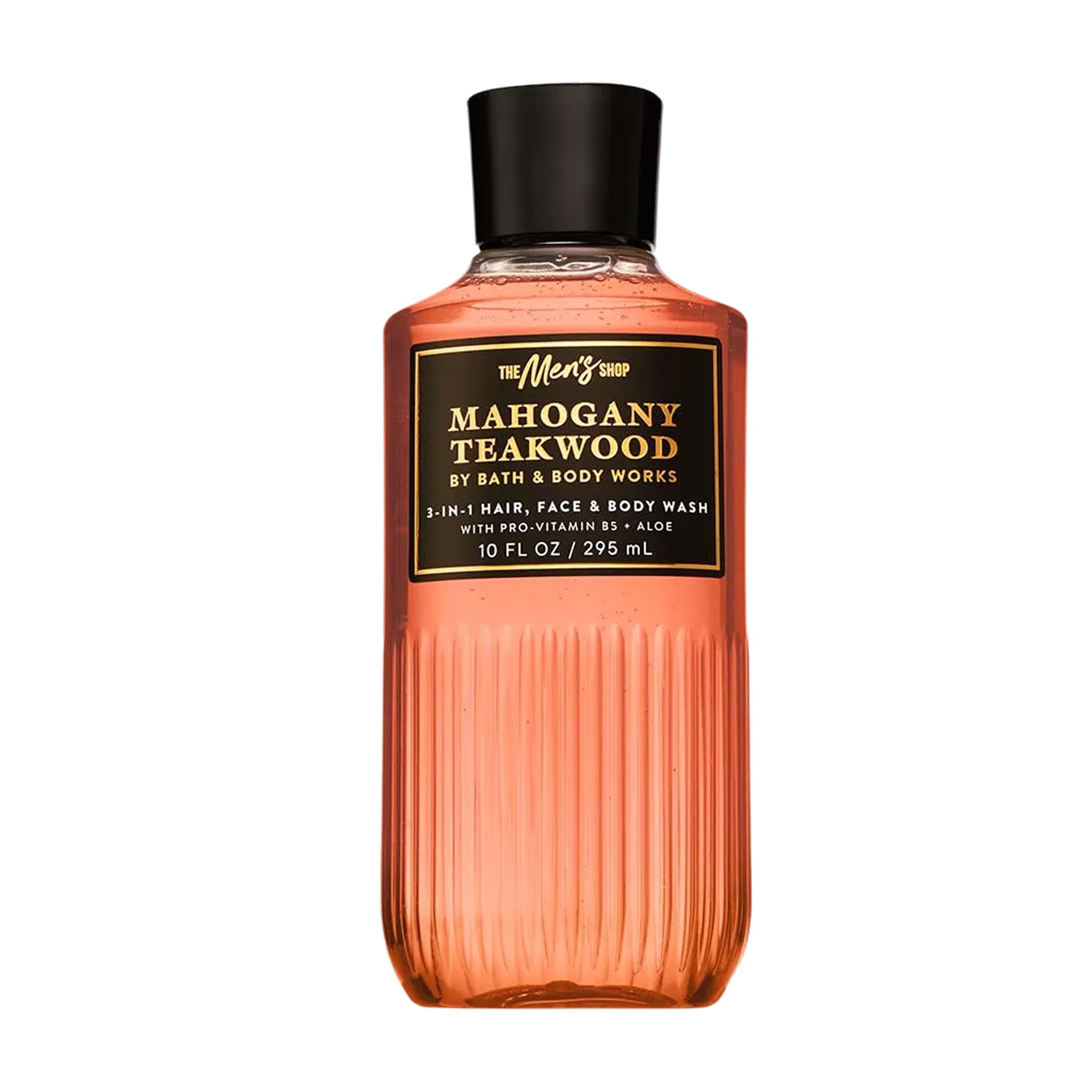 Bath & Body Works front bottle showing Mahogany Teakwood label and travel-friendly size