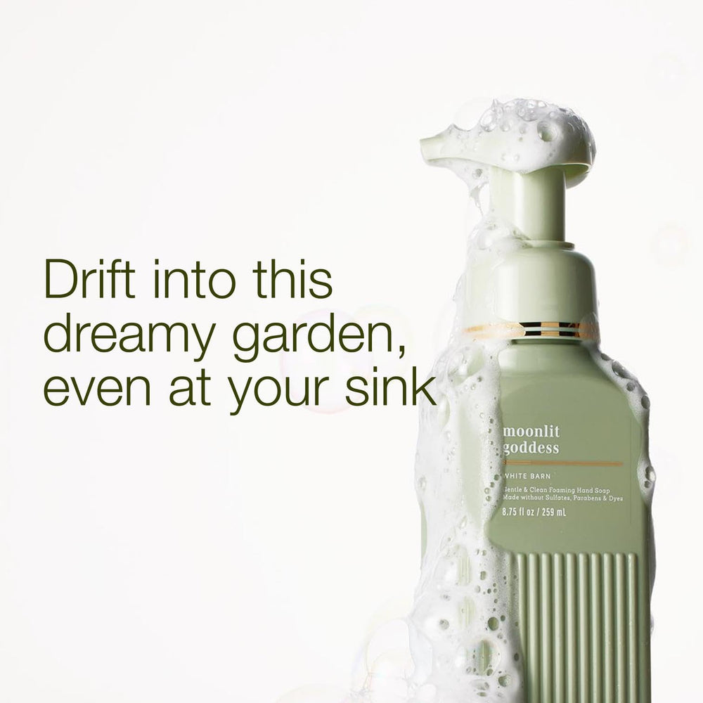 Bath & Body Works pump close-up delivering controlled foam for economical washing benefit