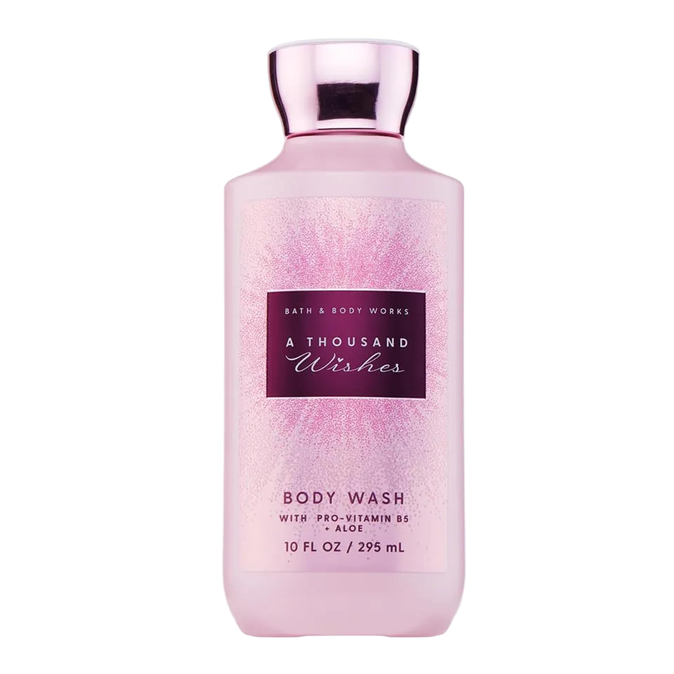 Bath & Body Works front bottle showing A Thousand Wishes scent and elegant packaging benefit: clear product identity