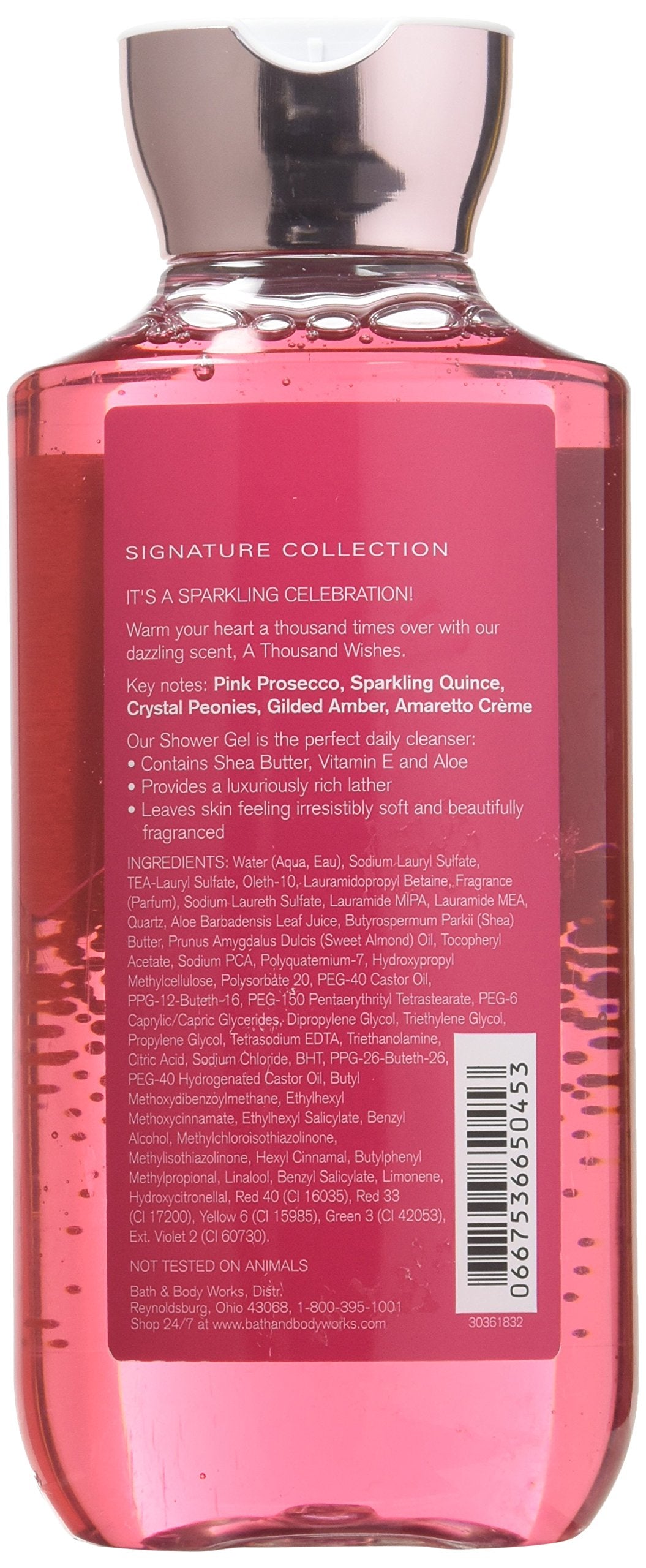 Bath & Body Works A Thousand Wishes shower gel lather close-up shows creamy foam and moisturizing aloe benefit