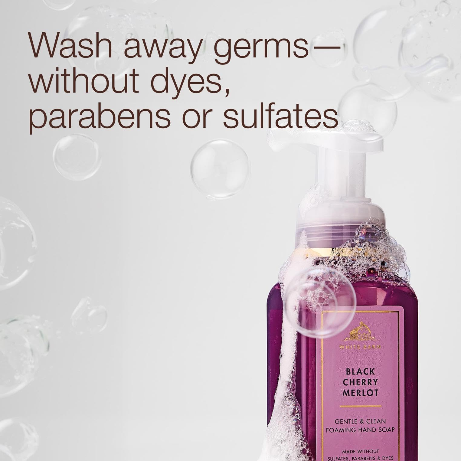 Bath & Body Works close-up pump dispensing foam with quick cleansing benefit