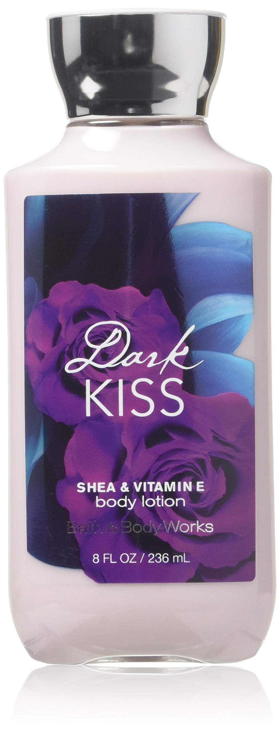 Bath & Body Works Dark Kiss front packaging showing lotion and hydrating benefit