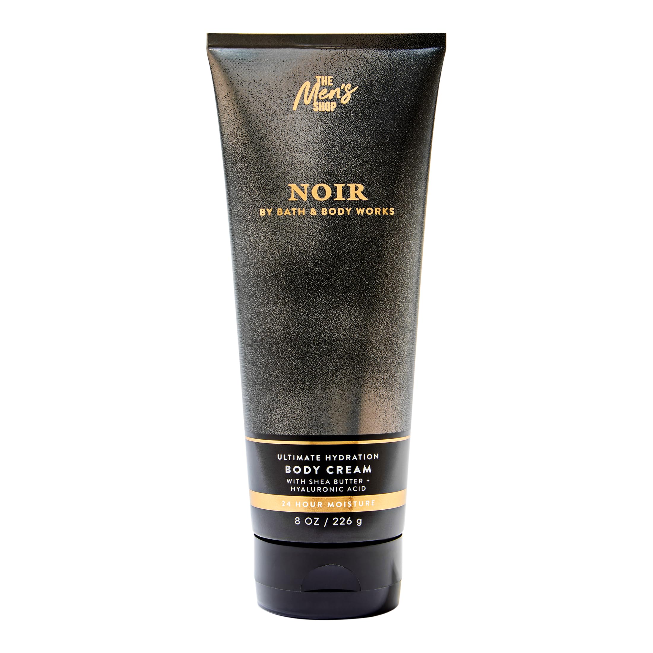 Bath & Body Works Noir jar front view showing product and masculine design benefit