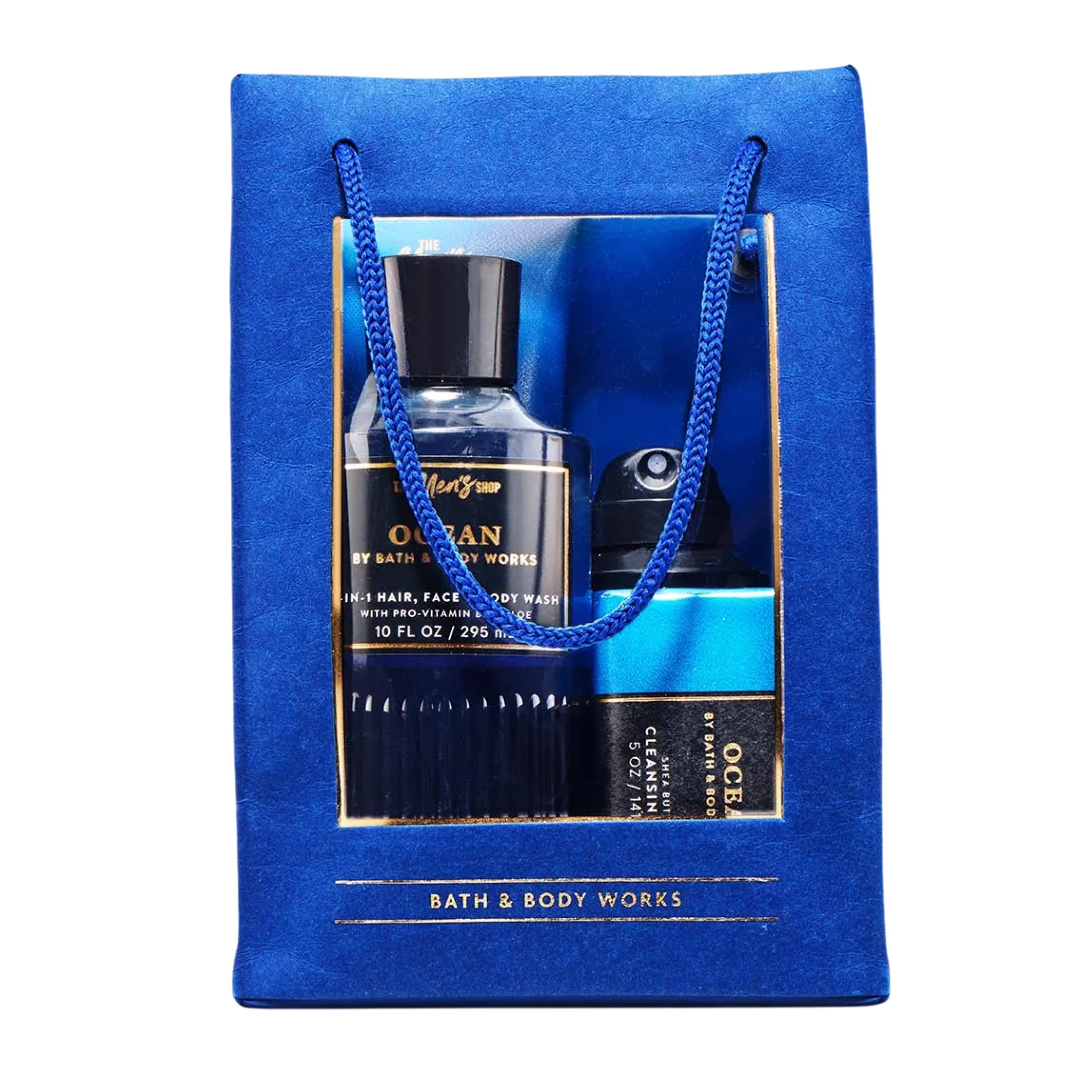 Bath & Body Works ocean gift set front packaging showing all four items and cohesive branding