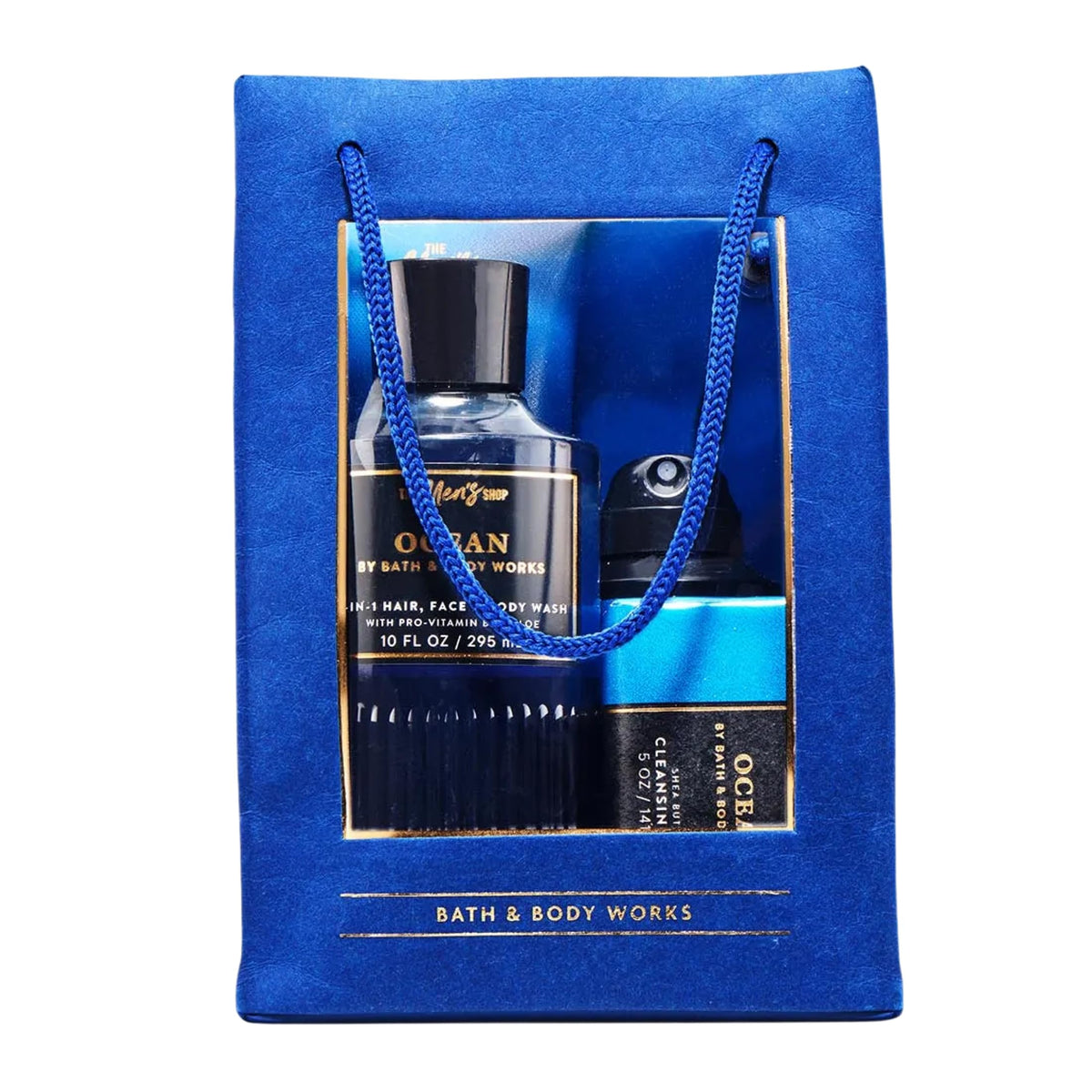 Bath & Body Works ocean gift set front packaging showing all four items and cohesive branding