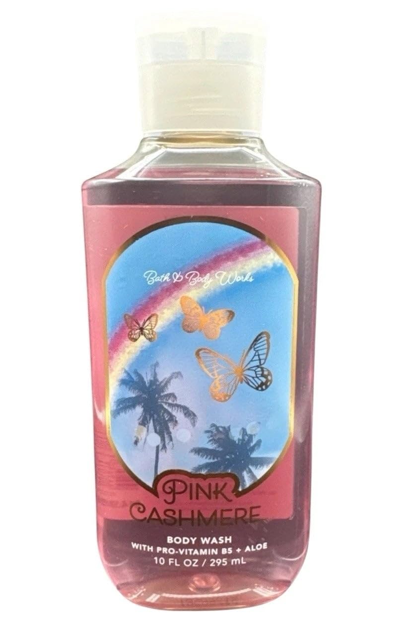 Bath & Body Works pink cashmere front bottle showing label and size benefit