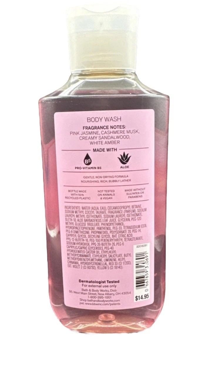 Bath & Body Works pink cashmere lather closeup illustrating creamy gentle cleanse