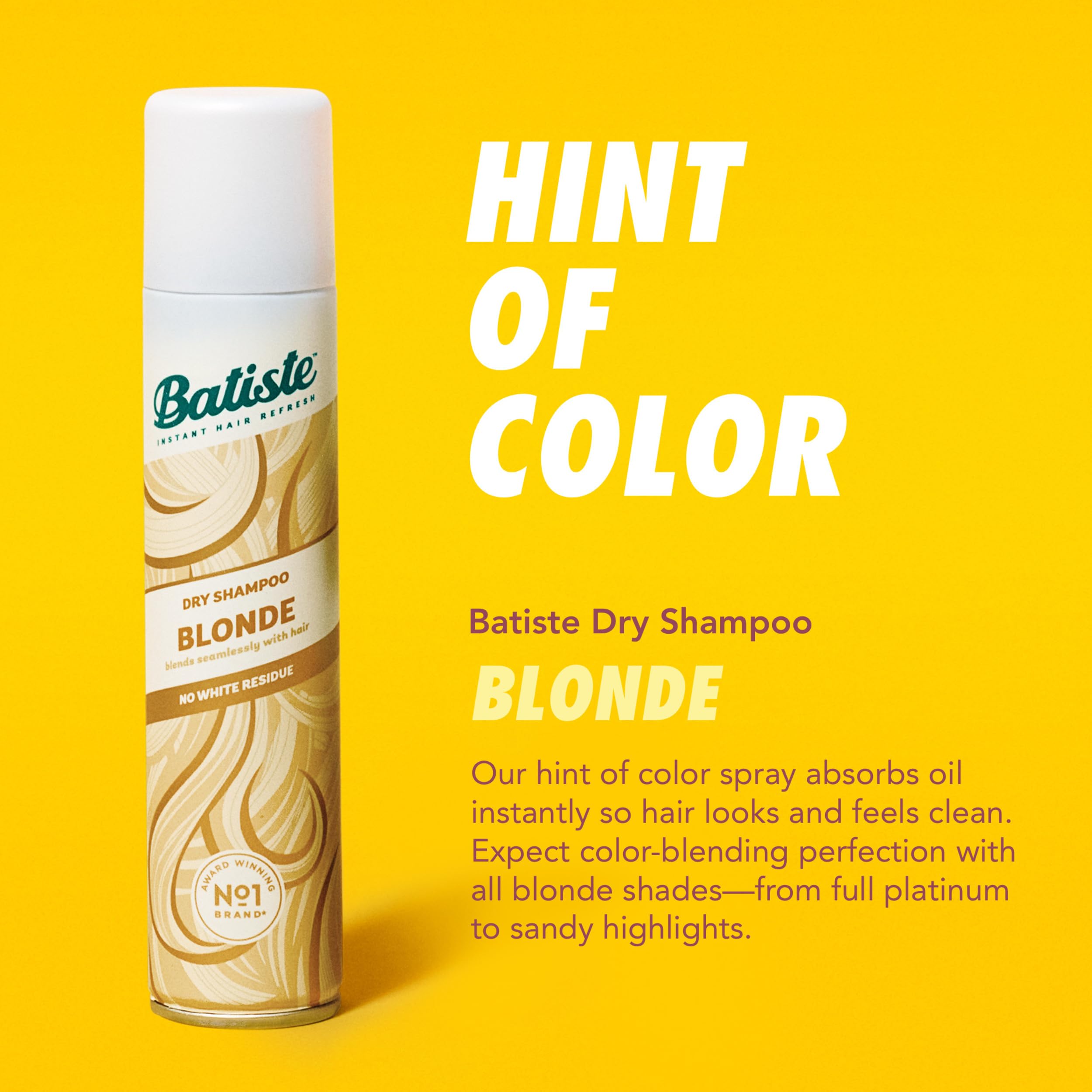 Batiste Blonde aerosol nozzle close-up illustrating precise, even spray benefit