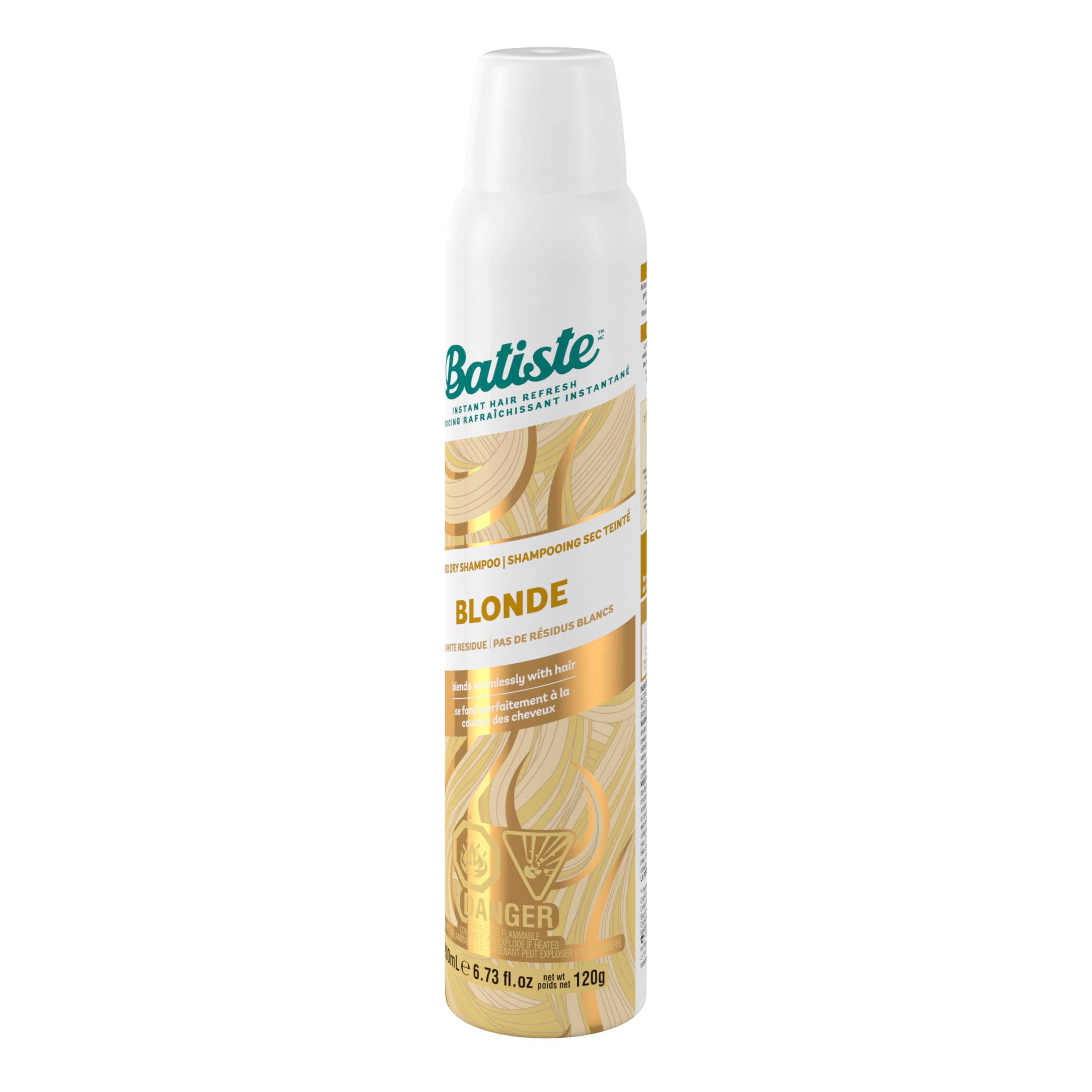 Batiste label details highlighting tinted formula for blondes