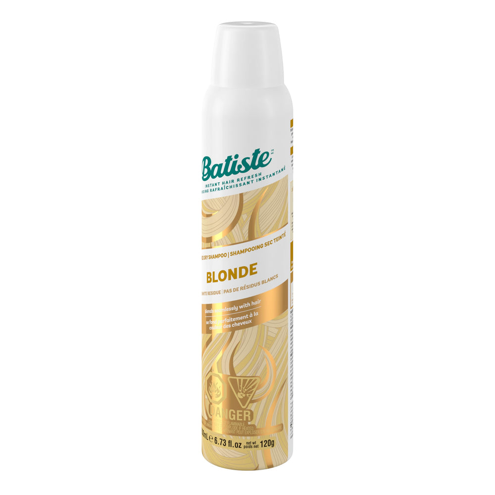 Batiste label details highlighting tinted formula for blondes