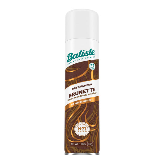 Batiste Brunette front packaging showing ready-to-use dry shampoo and color blending benefit