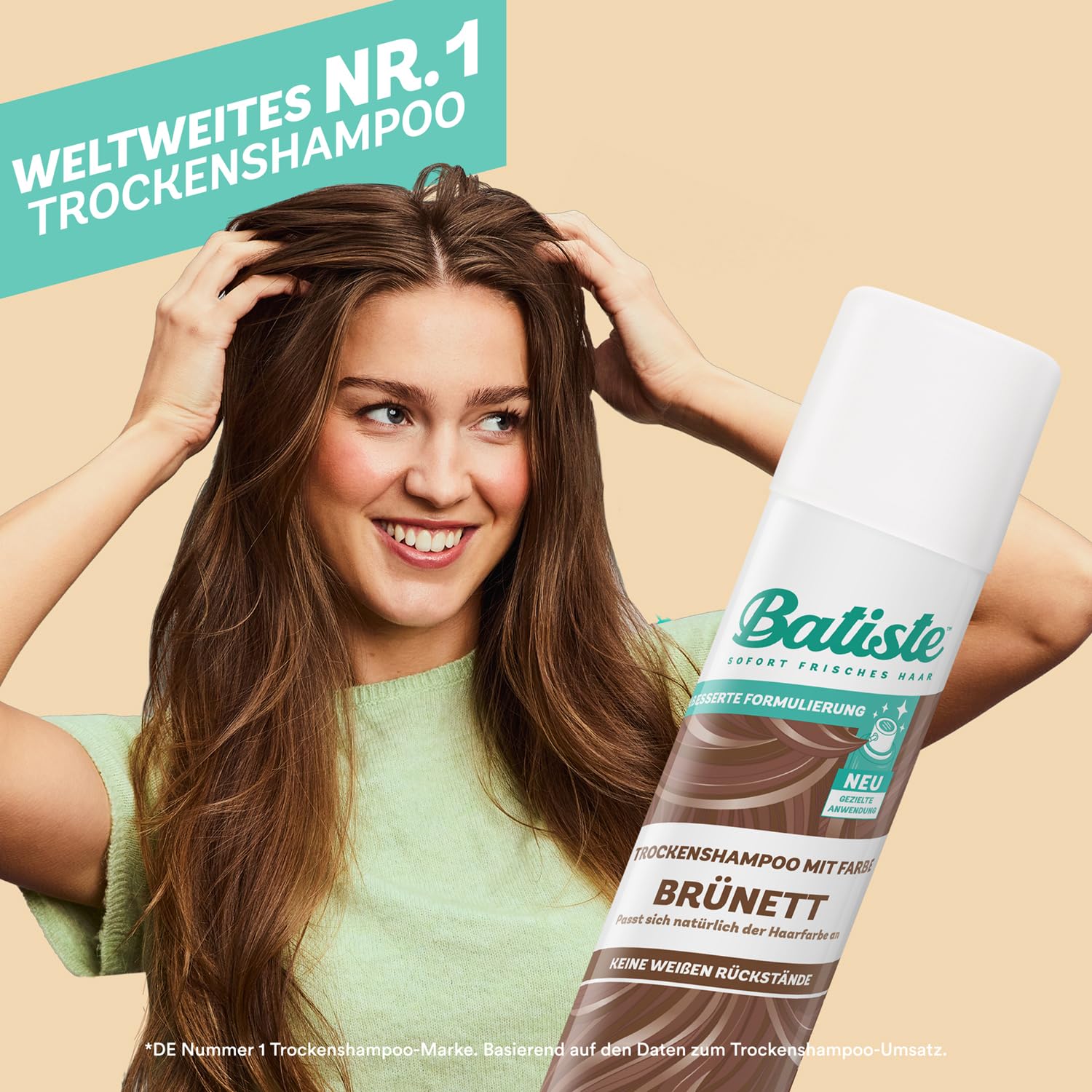 Batiste cap and nozzle demonstrating controlled application and no mess
