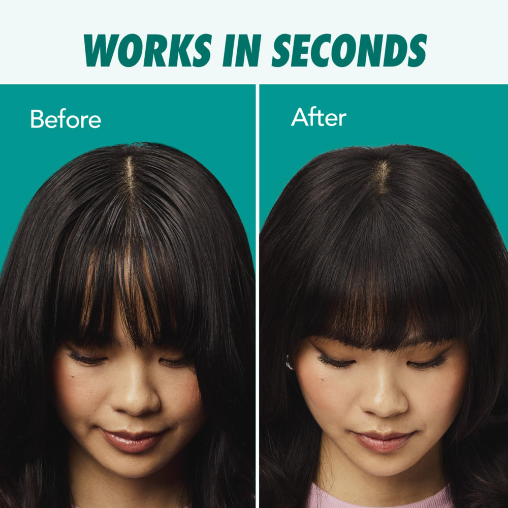 Batiste before and after photos showing reduced oiliness