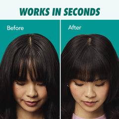Batiste before and after photos showing reduced oiliness