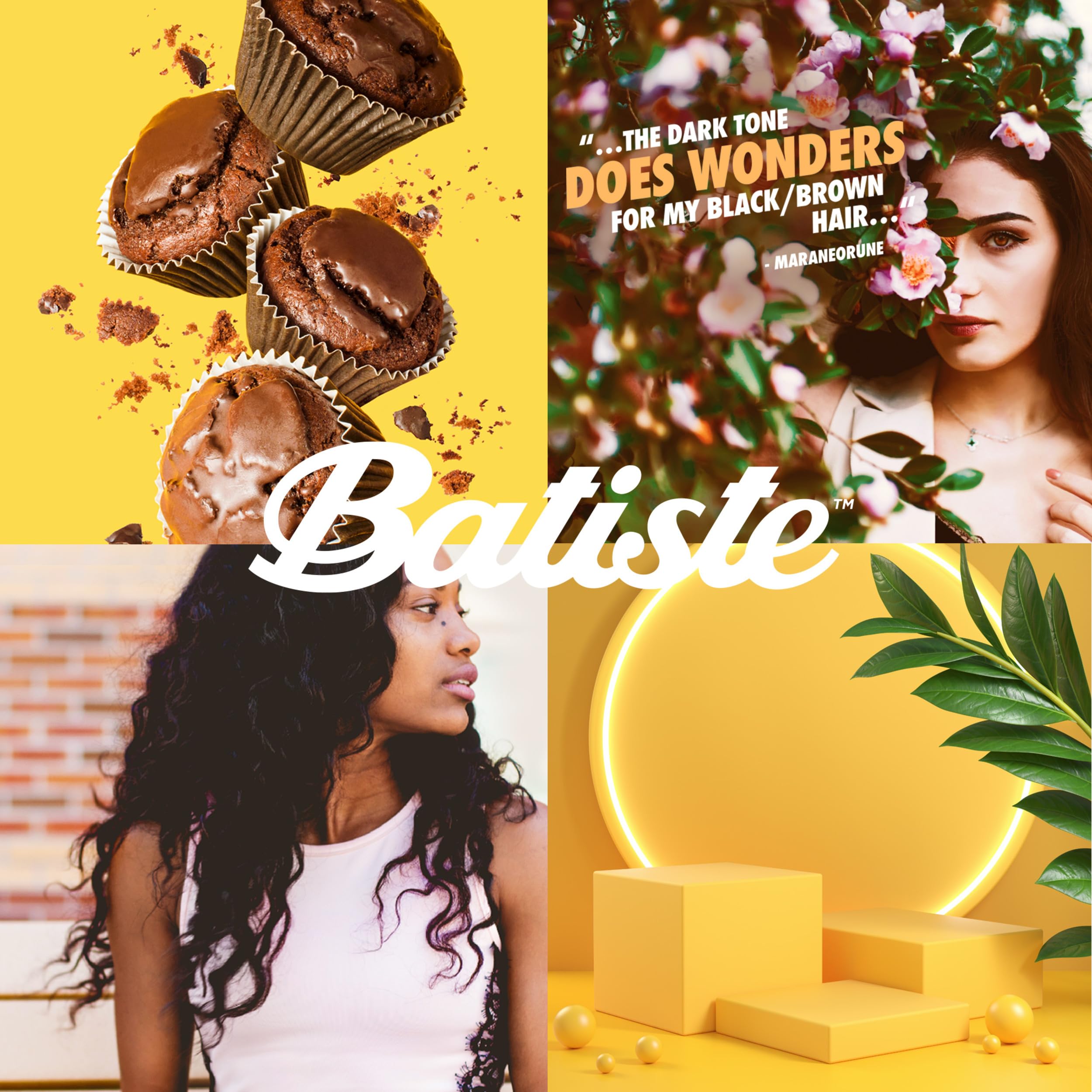 Batiste in a bathroom morning routine demonstrating fast styling