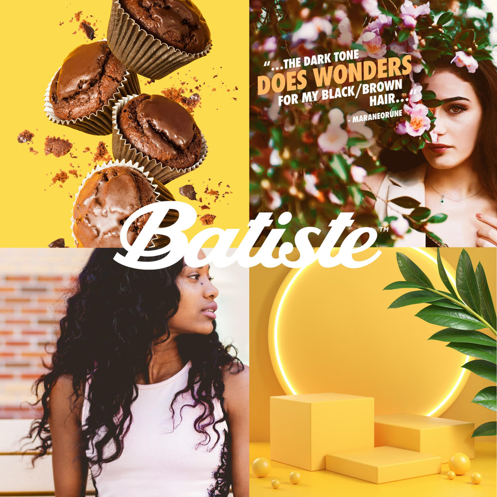 Batiste in a bathroom morning routine demonstrating fast styling