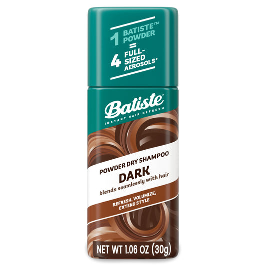 Batiste bottle front view showing compact non-aerosol design and easy grip