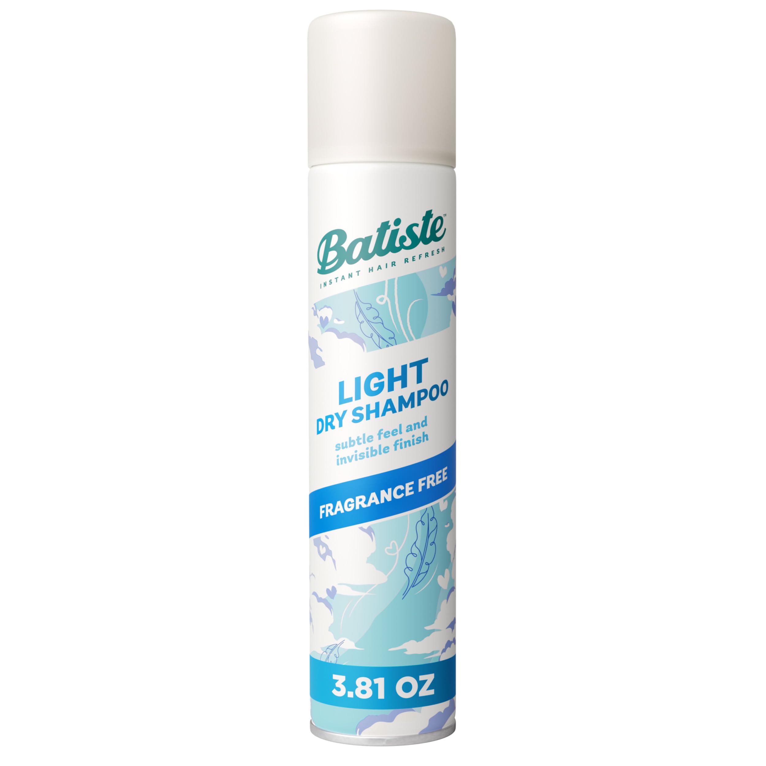 Batiste can front view showing product and clean design benefit refreshes hair