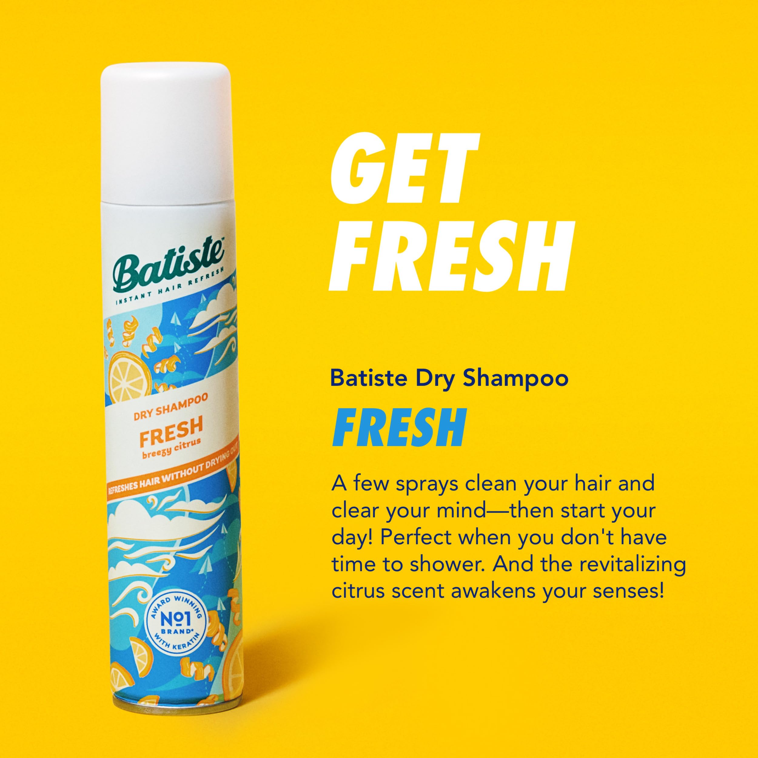 Batiste being sprayed into hair demonstrating quick refresh benefit