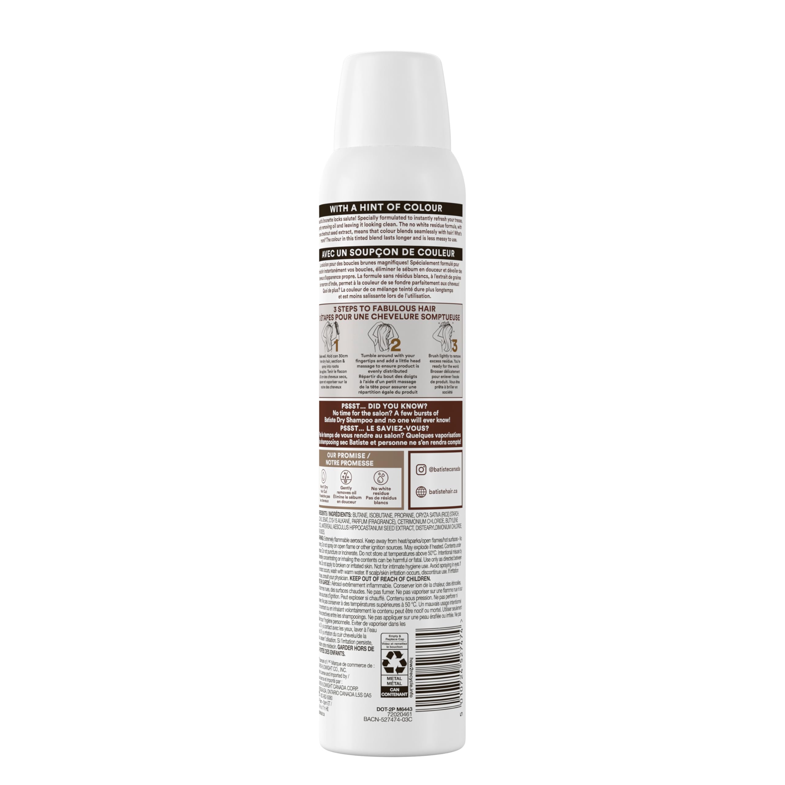 Batiste can held in hand demonstrating 6.73 fl oz travel-friendly size benefit