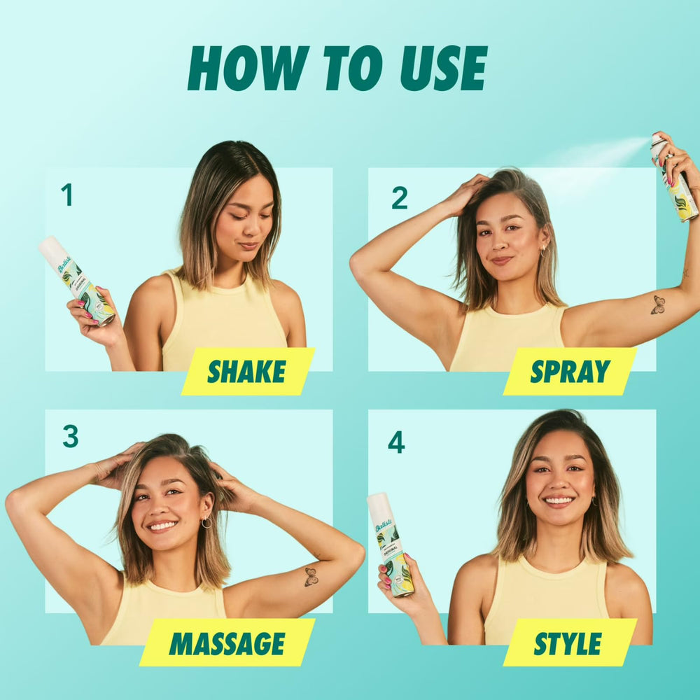 Batiste spraying at roots to show targeted refresh and instant volume benefit
