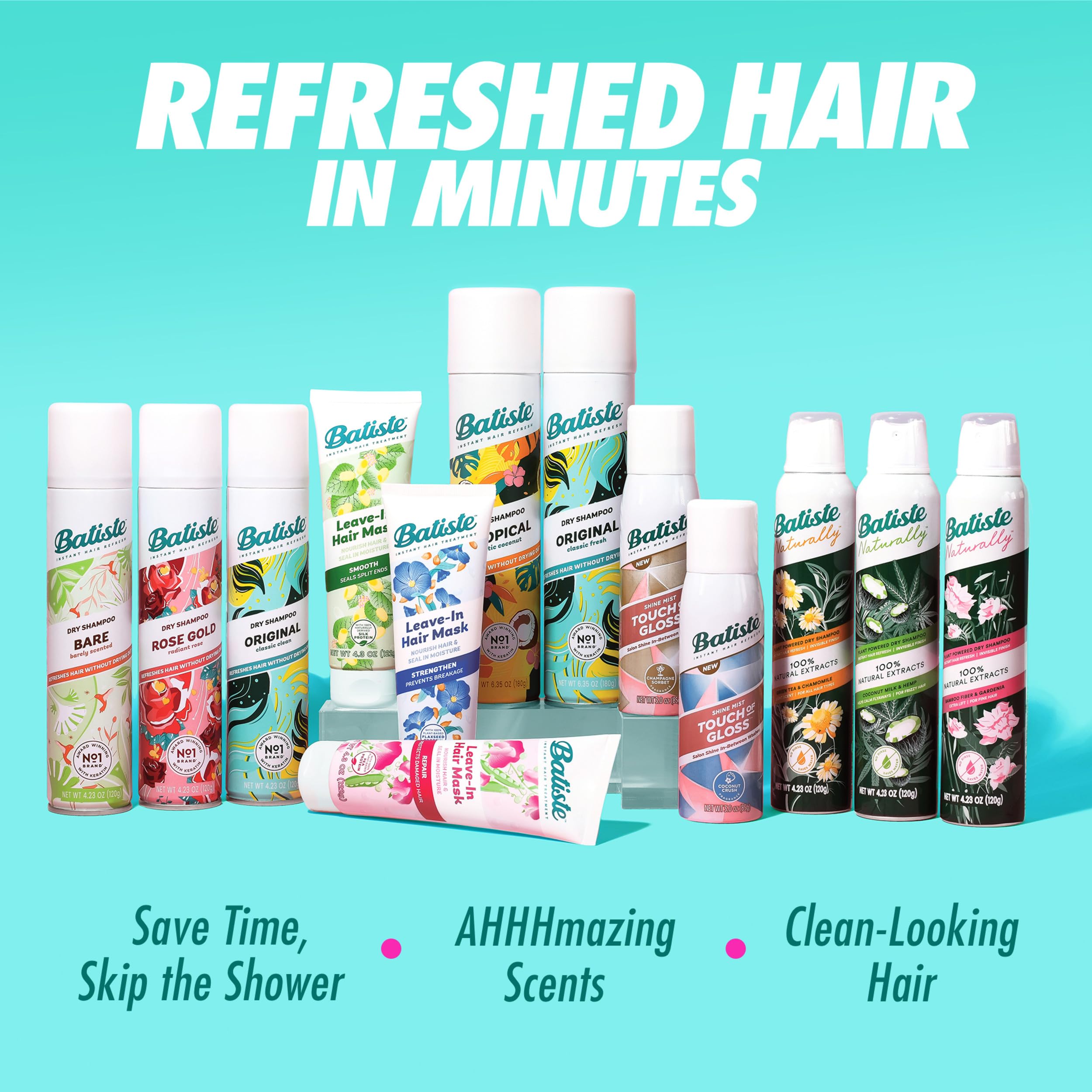 Batiste 3.81 oz bottle next to a common object showing portable size