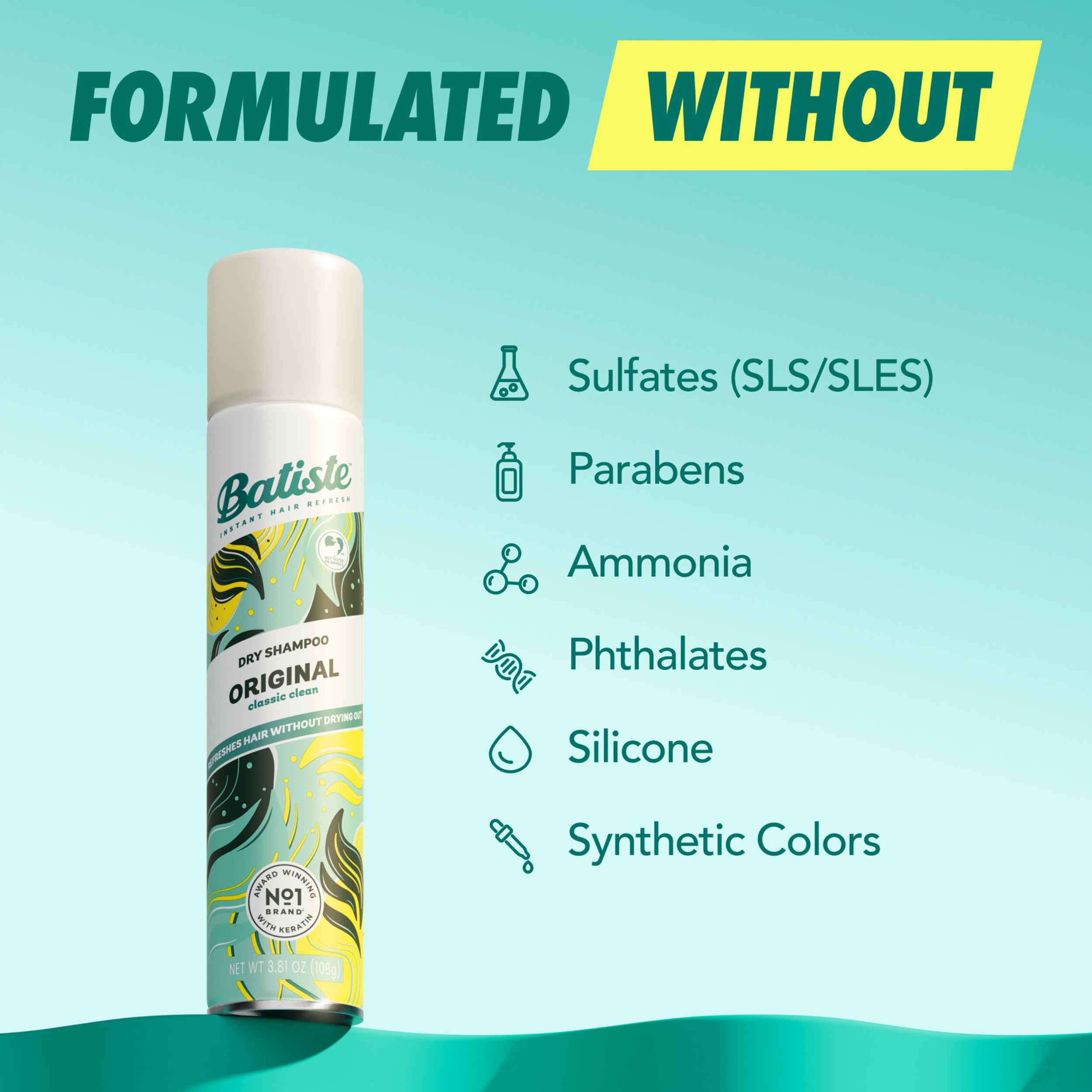 Batiste spray nozzle closeup for easy targeted application benefit