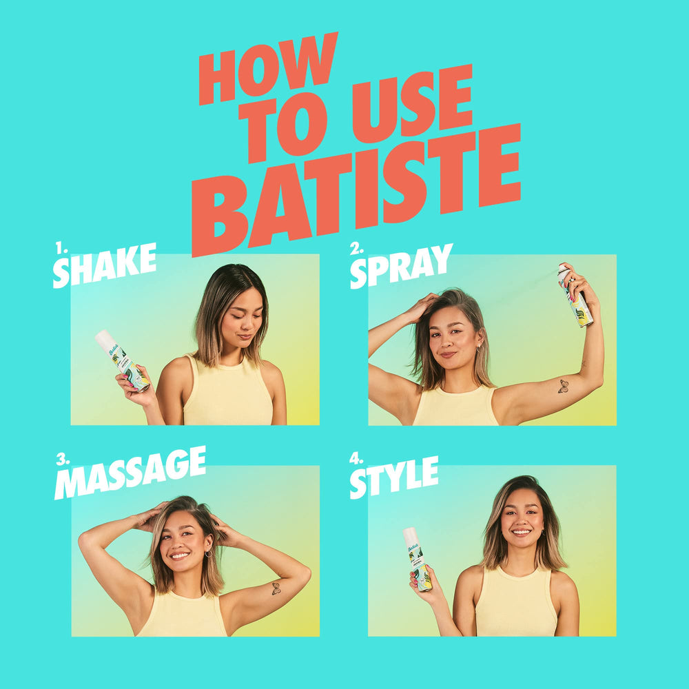 Before and after texture showing Batiste Bare adding volume