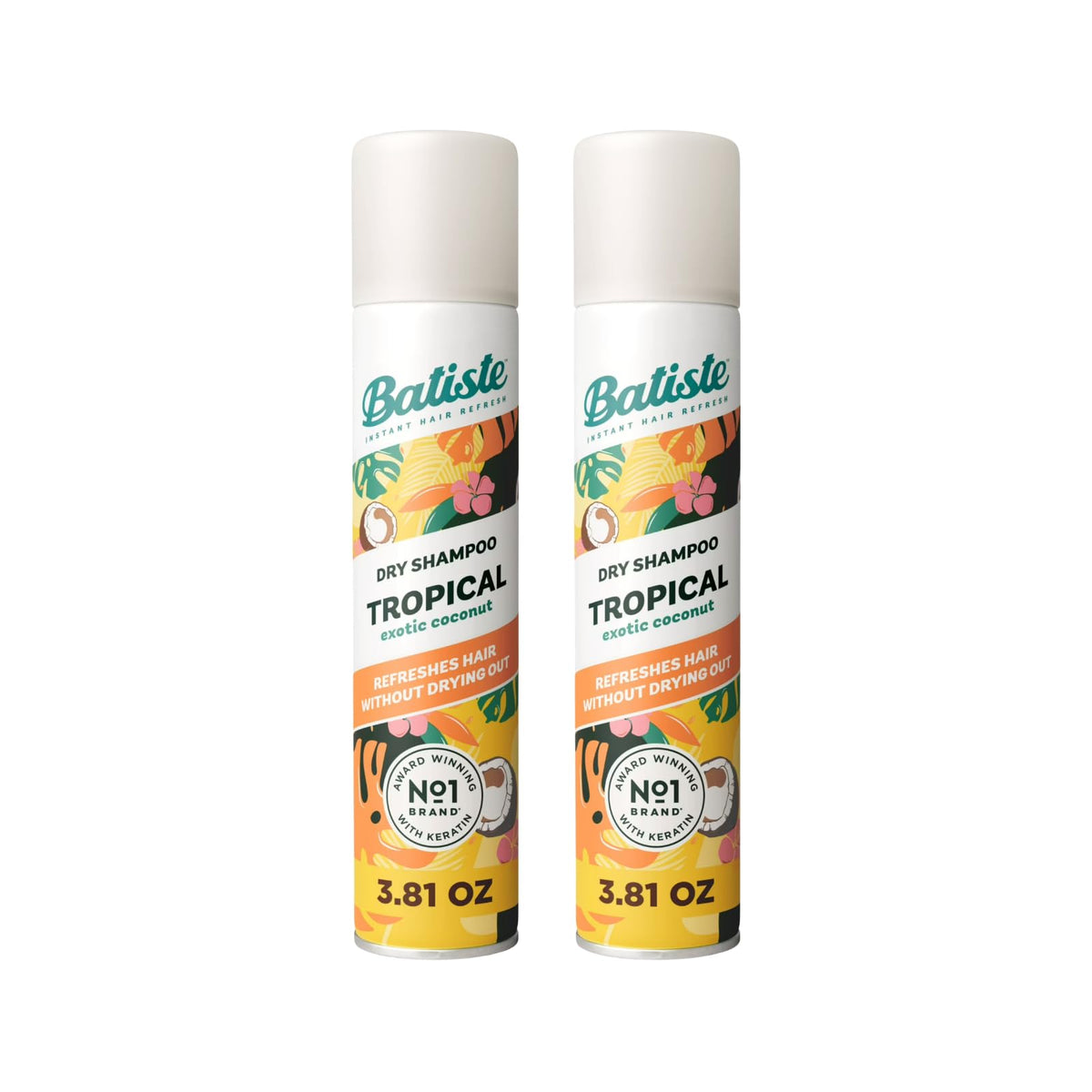 Batiste front packaging showing two bottles and tropical branding for easy storage