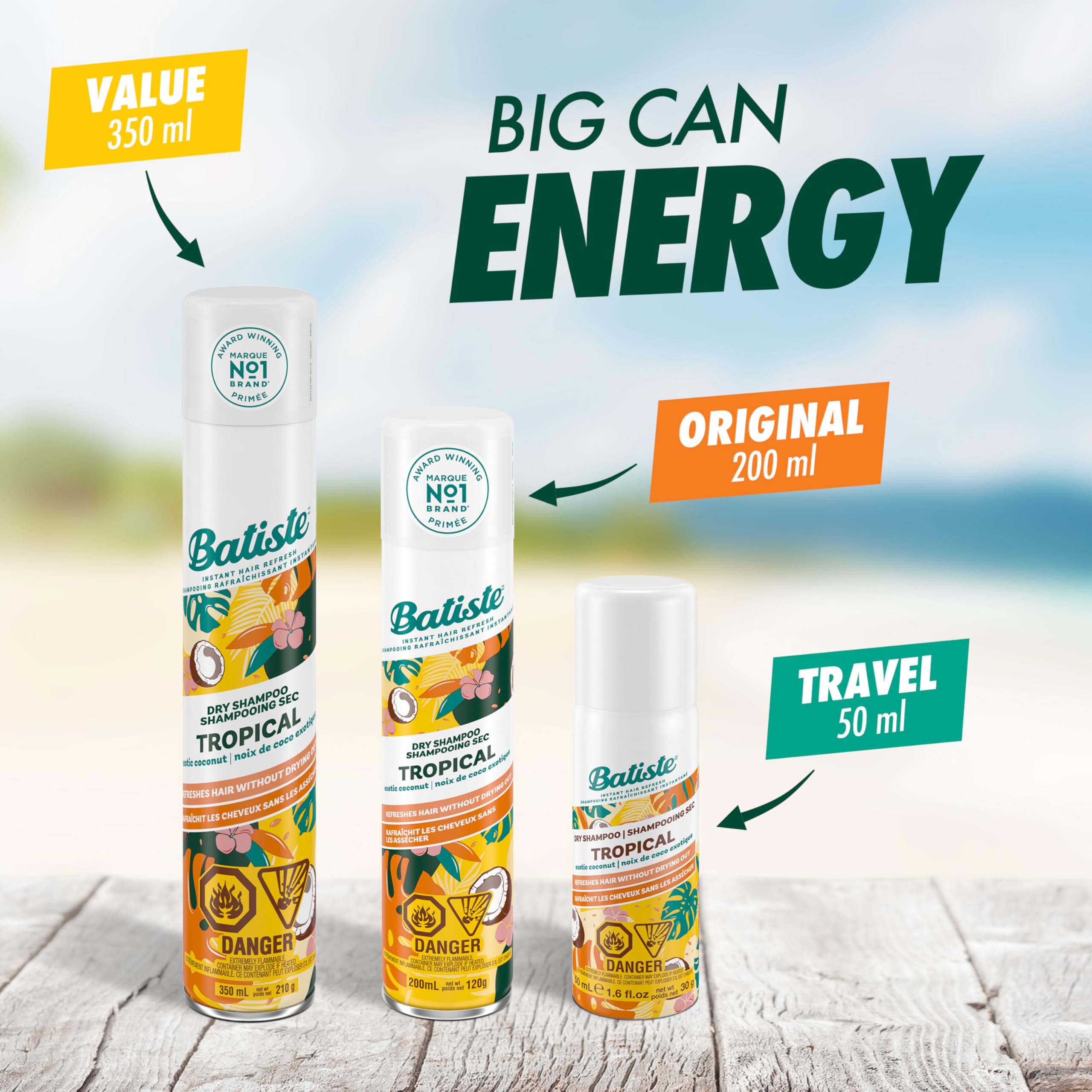 Lifestyle shot of Batiste Tropical in gym bag, quick refresh on the go