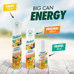 Lifestyle shot of Batiste Tropical in gym bag, quick refresh on the go