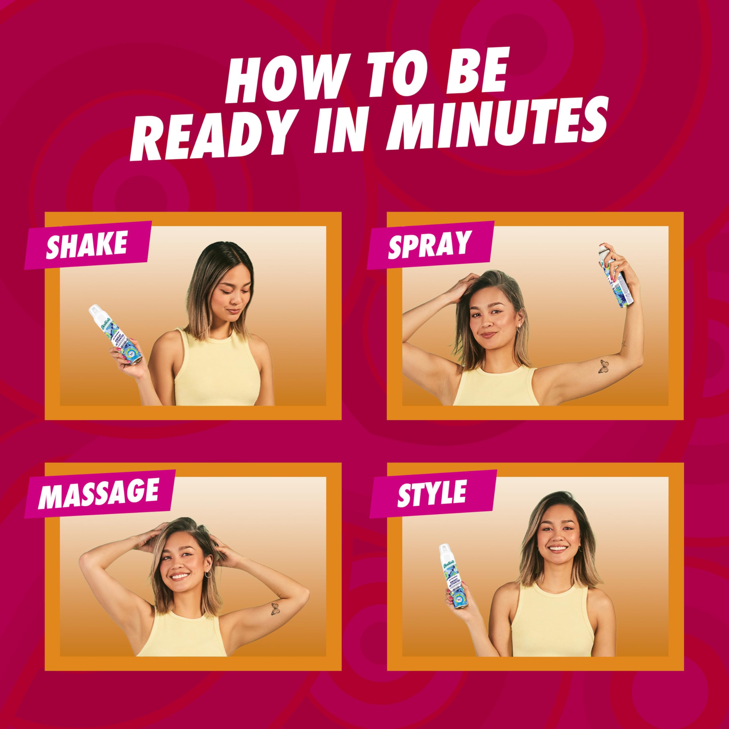 Batiste before and after comparison revealing fuller, bouncier hair result