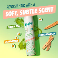 Batiste aerosol mist closeup dispersing fine spray for even oil absorption