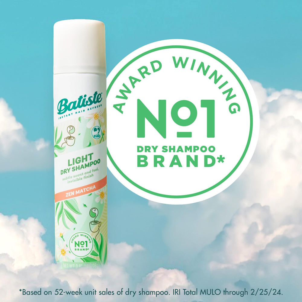 Batiste side label detail highlighting product info and lightweight formula benefit