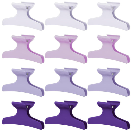 Batiyeer front view of purple butterfly clips showing set benefits