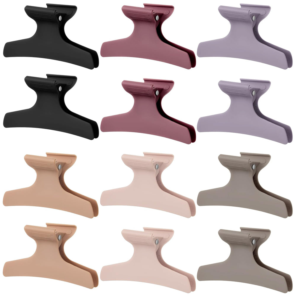 Batiyeer front packaging showing 12 earthy neutral butterfly clips for easy selection