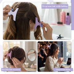 Batiyeer lifestyle shot of at-home styling with clips for ease benefit